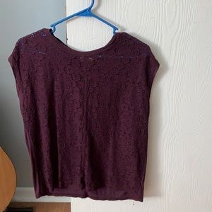 maroon lace shirt